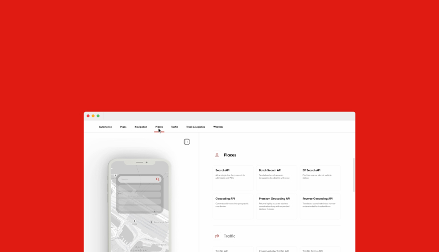 TomTom Documentation Website overlay